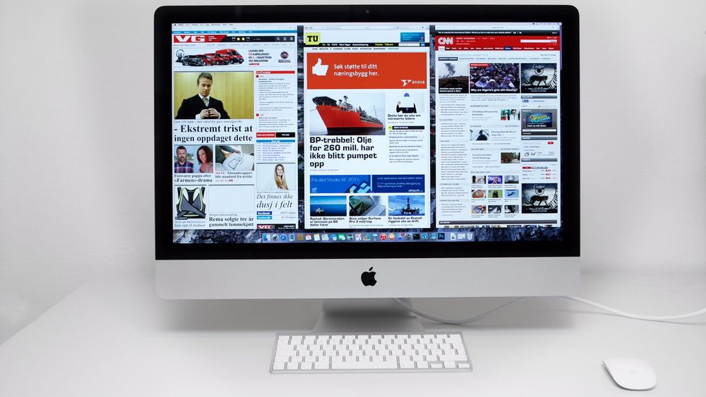 Apples nye iMac med 5K-skjerm setter en helt ny standard for alt-i-ett-maskiner. Her vises "Ser ut som 3200x1800"-skaleringen. 
