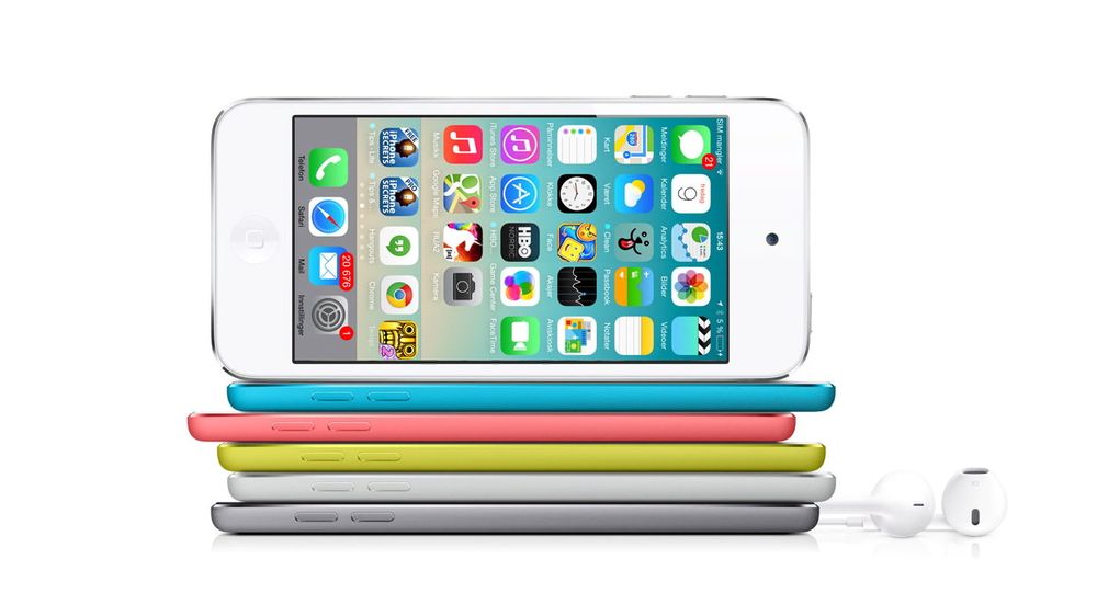 Ryktene sier at Apple skal lansere en iPhone 6 med tynnere og avrundet form, og større skjerm. Bildet viser for ordens skyld iPod Touch.  