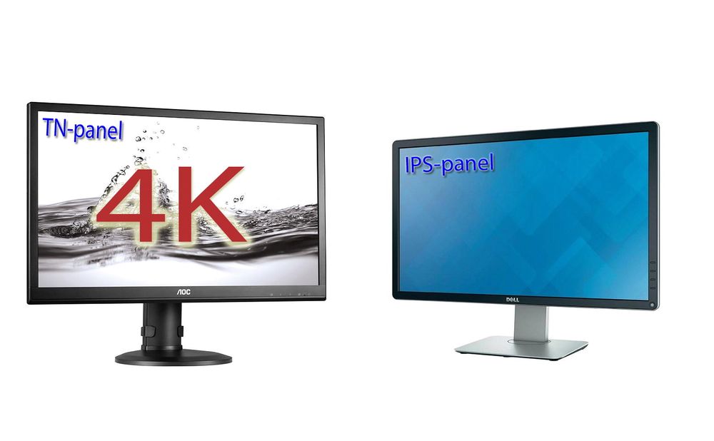 Dette er henholdsvis Norges rimeligste 4K-skjerm med TN-panel og Norges rimeligste 4K-skjerm med IPS-panel. Prisforskjellen er stor, men hva skyldes egentlig det? 