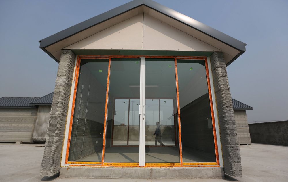 3D-printet hus i Shanghai. 10 hus skal ha blitt bygget