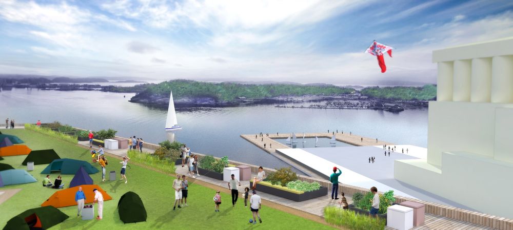 Sjø og seiling: April arkitekter har valgt å legge muligheten til å bruke små seilbåter utenfor siloene, ytterst på Vippetangen.