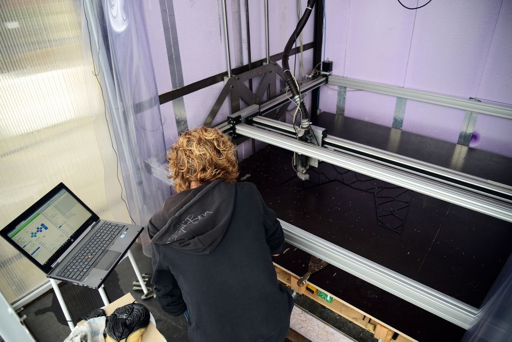 Verdens største mobile 3D-printer: Kamermaker er godt i gang med arbeidsdagen.
