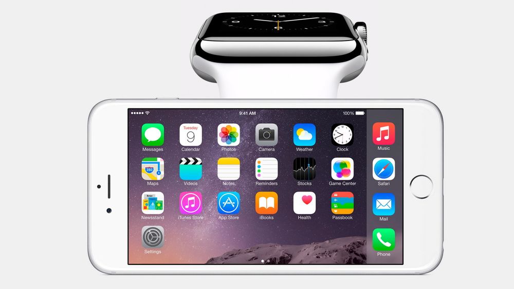 Apple iPhone 6 og Apple Watch. 