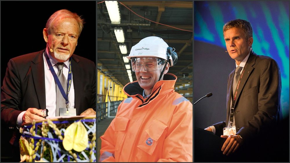 Disse lederne av norske operatørselskaper var på lønnstoppen i 2013. Torstein Sanness, norgessjef i Lundin (f.v.), Steinar Våge, toppsjef i ConocoPhillips Norge og Statoil-sjef Helge Lund. 