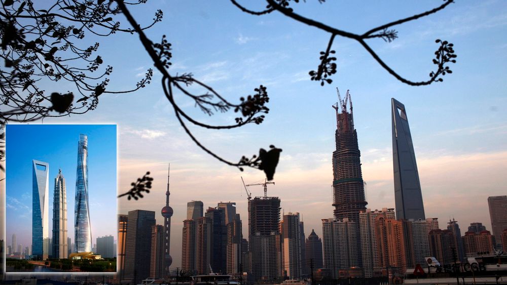 6: SHANGHAI TOWER, SHANGHAI, KINA: 632 meter, 121 etasjer, skal stå ferdig i 2014. Bygget ble "topped out" i august 2013 og skal huse både boliger og kontorer.  