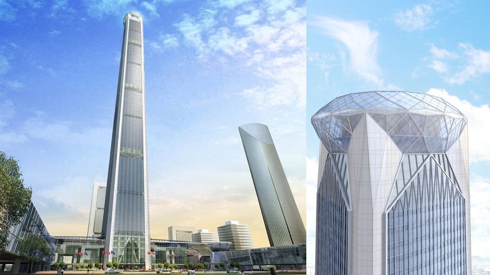 7: GOLDIN FINANCE 117, TIANJIN, KINA: 597 meter høyt, 117 etasjer, skal stå ferdig i 2015. Skal huse kontorer, hotell og shoppingsenter.  