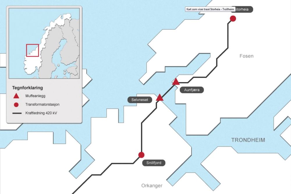 Statnett har fått konsesjon av OED til å bygge sentralnettsledning fra Overhalla via Fosen til Trollheim i Surnadal, for å ta imot inntil 1300 MW ny vindkraft fra Fosen og i Snillfjord-området. 