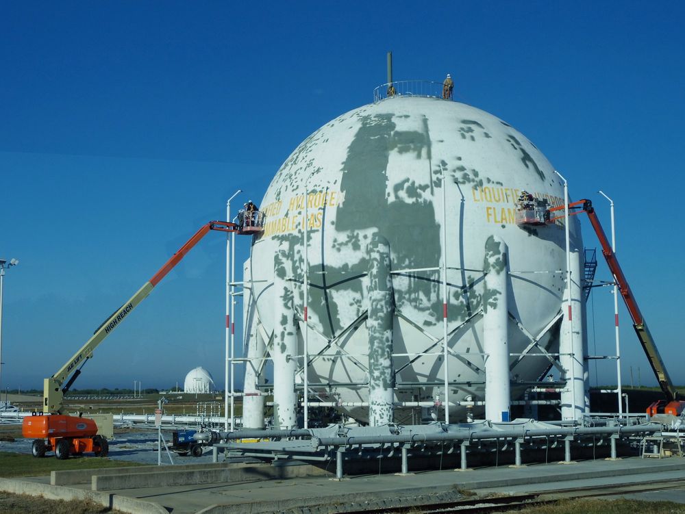 Denne gedigne hydrogentanken var en av "attraksjonene" under omvisningen på Kennedy Space Center. 