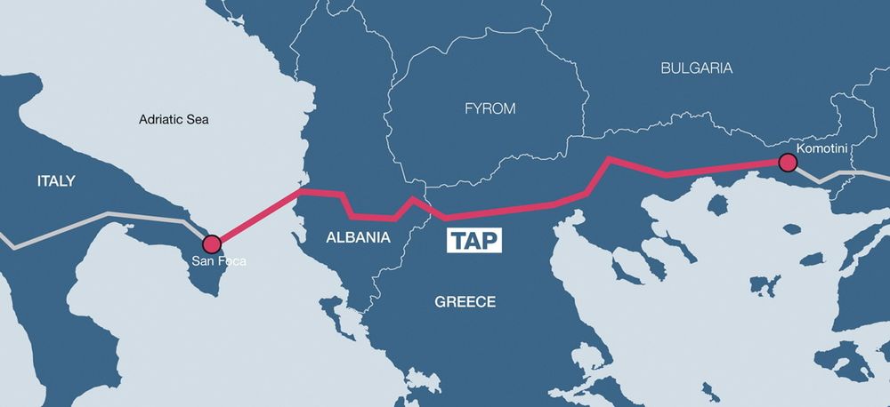 TAP: Statoil har 20 prosents eierandel i Den transadriatiske rørledningen (TAP) som nå skal gå på tvers av Hellas, Albania og inn i Italia.  