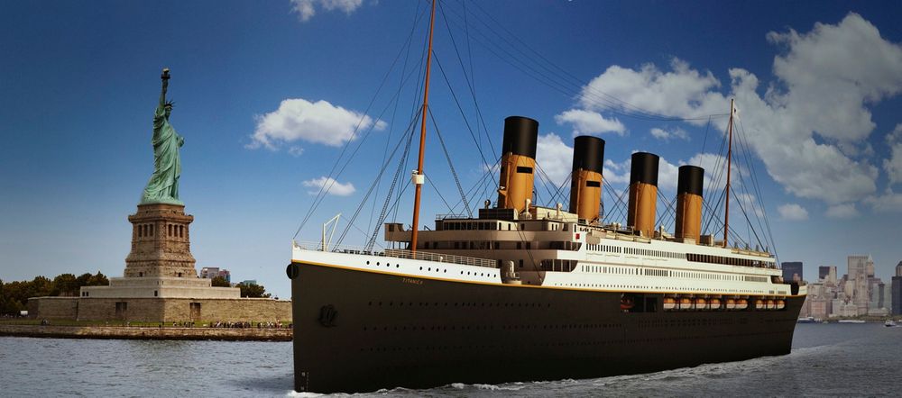 TITANIC II: Slik presenterte den australske milliardæren Clive Palmer sin moderne utgave av passasjerskipet Titanic i 2012, 100 år etter forliseet.
Skipet var planlagt med en lenge på 270 meter og et deplasement på 40.000 tonn.  