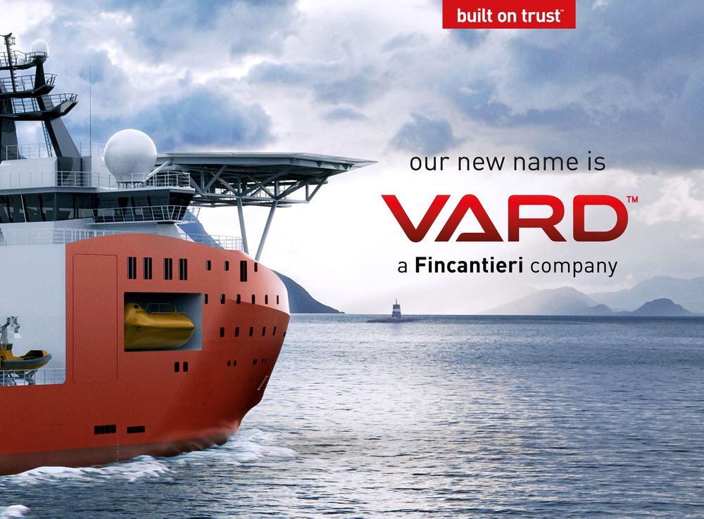 Reklame: Den nye bedriftsprofilen til Vard ble presentert for alle de 9.500 ansatte i Fincantieri-gruppen 5. mars. 