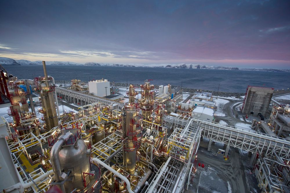 Statoils prosessanlegg på Melkøya er stanset etter en gasslekkasje søndag. 