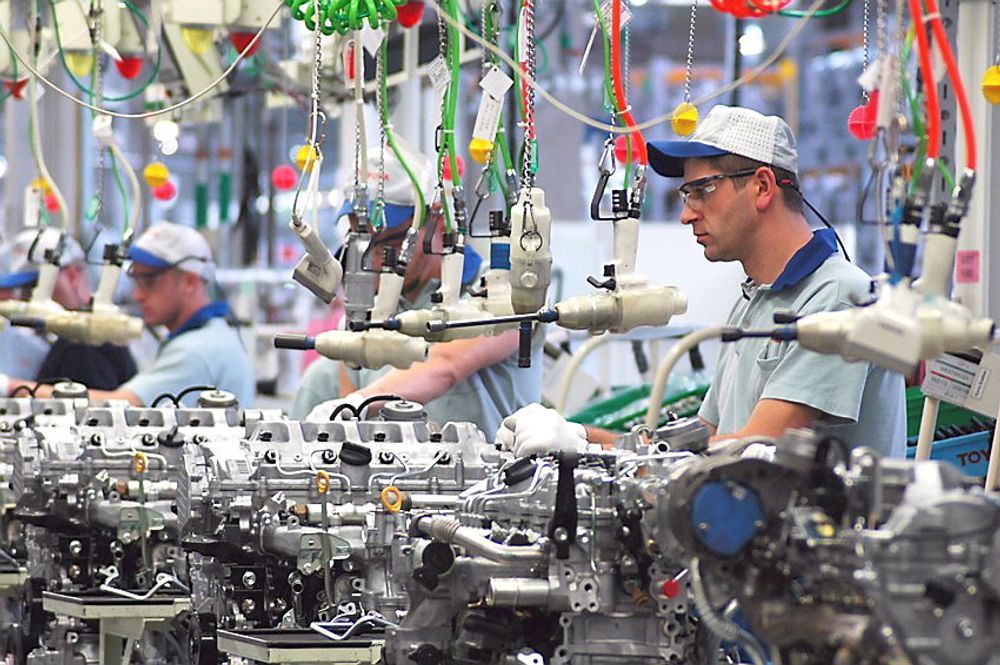 Studie av den høye produktiviteten hos japanske bilprodusenten Toyota er kilde til Leantankegang. Her fra en girkassefabrikk i Polen. 