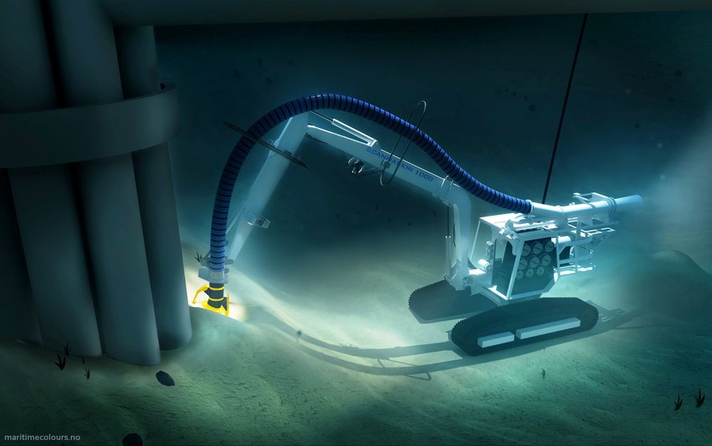 RYDDING: Maskinene til Reef Subsea Dredging and Excavation (RSDE) rydder blant annet opp rundt undervannsstrukturer for å muliggjøre vedlikehold.