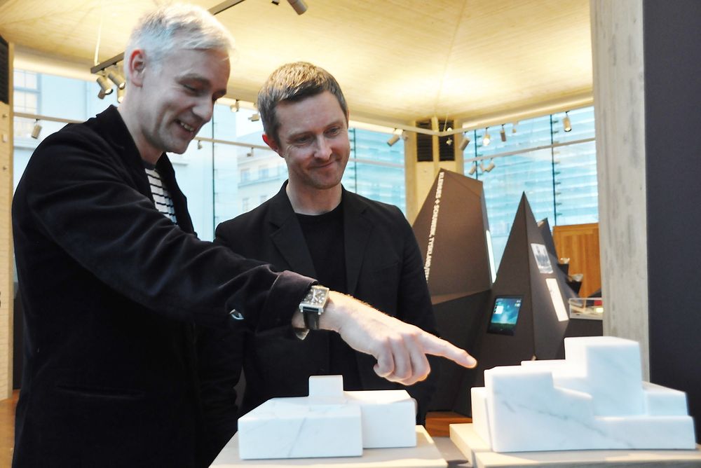 BRITER I NORGE: Arkitektene David Howarth og Daniel Rosbottom i DRDH Architects, har tegnet Kulturkvartalet i Bodø. 