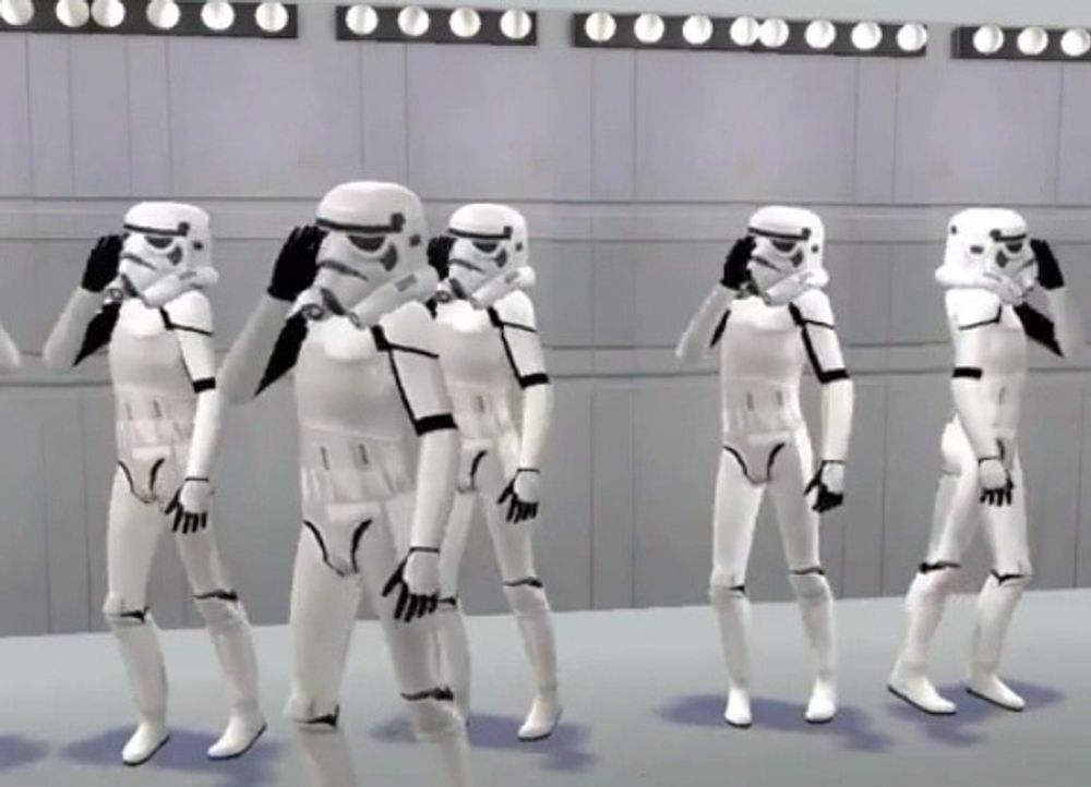 KOREOGRAFI: Stormtroppene har utvidet repertoaret siden sist med dansekoreografi på Dødsstjernen.