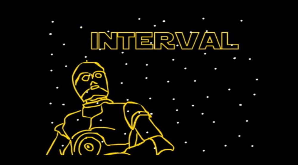 PAUSE: I tråd med god, gammel filmtradisjon har Star Wars Uncut en statisk sekvens som annonserer pause.