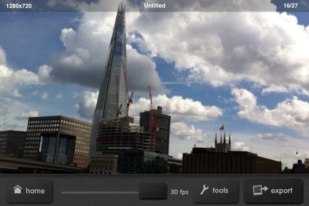 ENKELT: I appen iMotion kan du enkelt velge hastighet på avspilling av timelapseopptak fra 1-30 bilder i sekundet. 