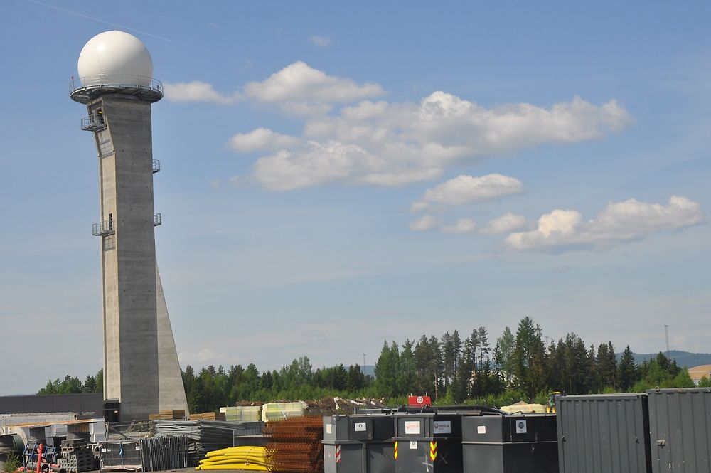 RADAR: Det nye radartårnet står ved nordsiden av det som blir Pir Nord.  