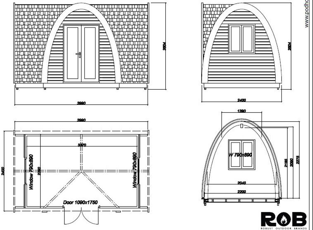 ROBUST: POD-House har dobbel glassdør og to vinduer. Her er den minste varianten.