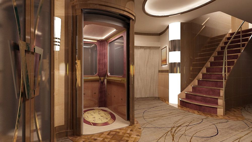 Heisen kan frakte fire passasjerer fra rullebanen og rett opp til hoveddekk.