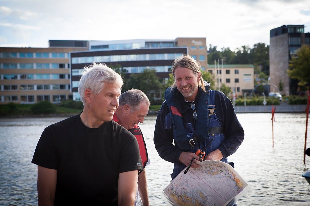 PRIMUS MOTOR: Geir Røvik (t.h.) er den som har stått hardest på for å få bygget det nye skipet.