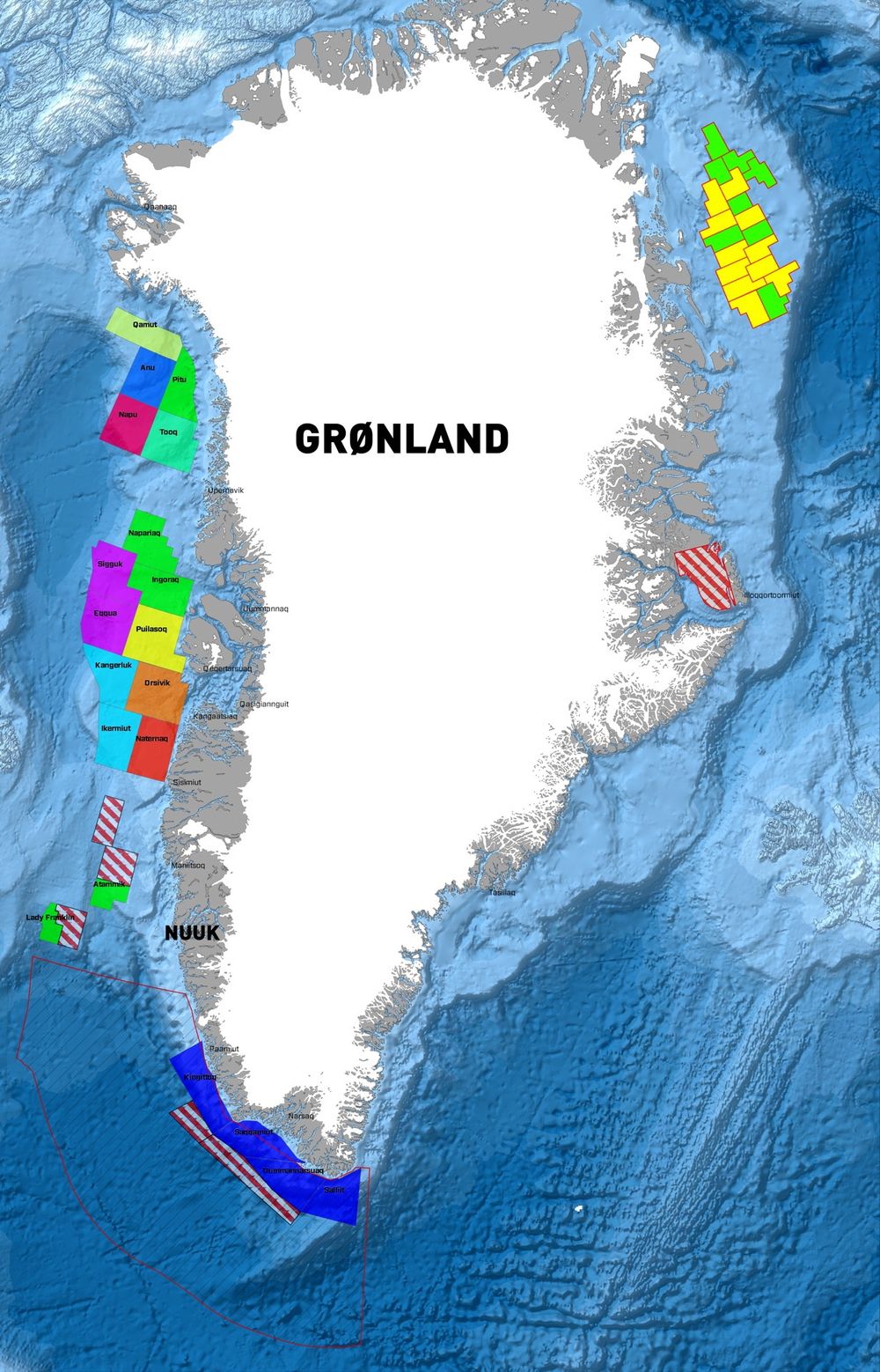 Grønlandske myndigheter forbereder seg på ny lisensrunde på østsiden av øya. Dette området regnes som mest lovende. 