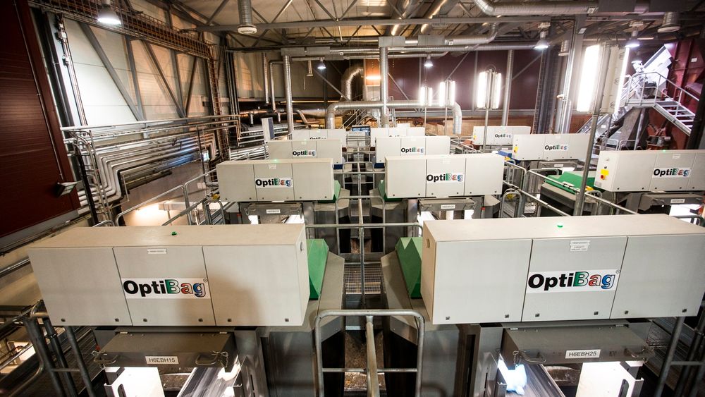 Sorteringsroboten "Bagsy" er verdens største optiske sorteringsanlegg for avfall. FOTO: Håkon Jacobsen