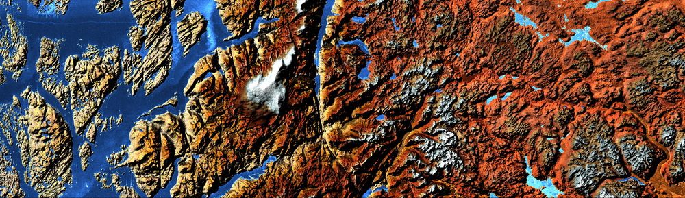 FJORD-NORGE: Bildet laget av Hardangerfjorden basert på data samlet av Shuttle Radar Topography Mission (SRTM). Hardangerfjorden er omkring 179 kilometer lang, over 800 meter dyp på sitt dypeste, og strekker seg 100 kilometer inn i landet. 