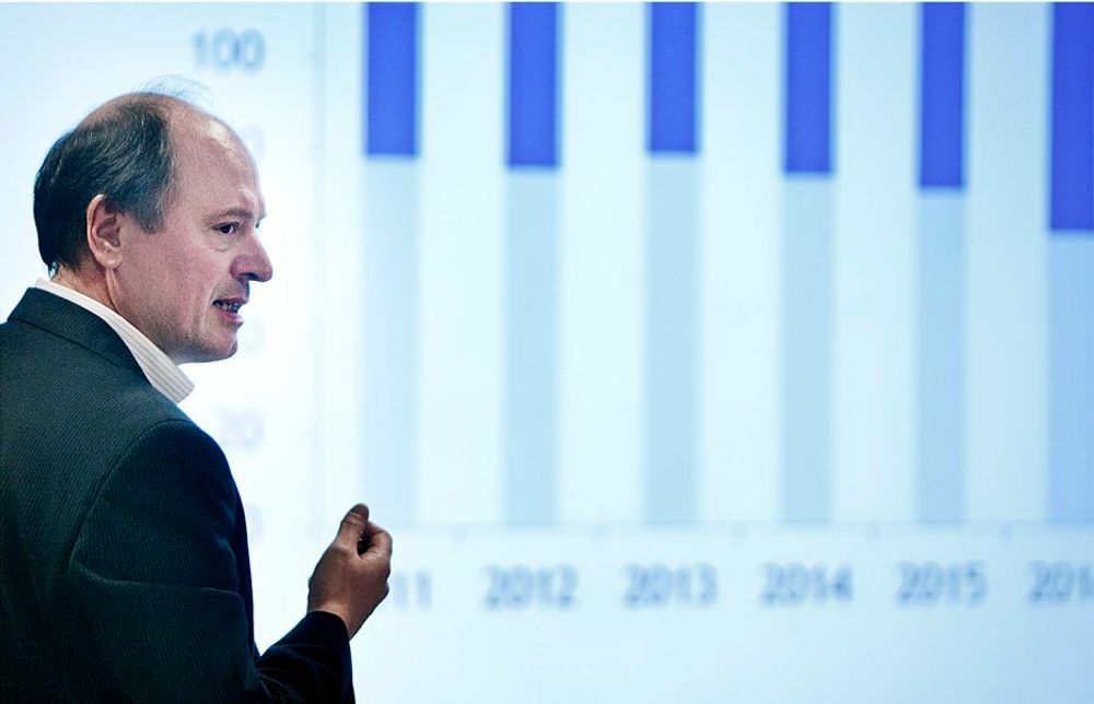 SSB spår rekordhøye investeringer i 2012. Her er Bjørn Harald Martinsen i OLF under fremleggelsen av OLFs konjunkturrapport.
