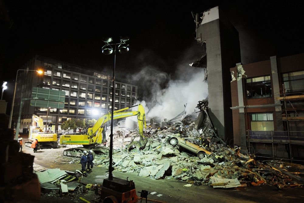 IKKE SKJELVSIKKERT: Canterbury Television sitt hovedkvarter kollapset av jordskjelvet som rammet byen hardt 22. februar. Bygget skulle være skjelvsikkert.
