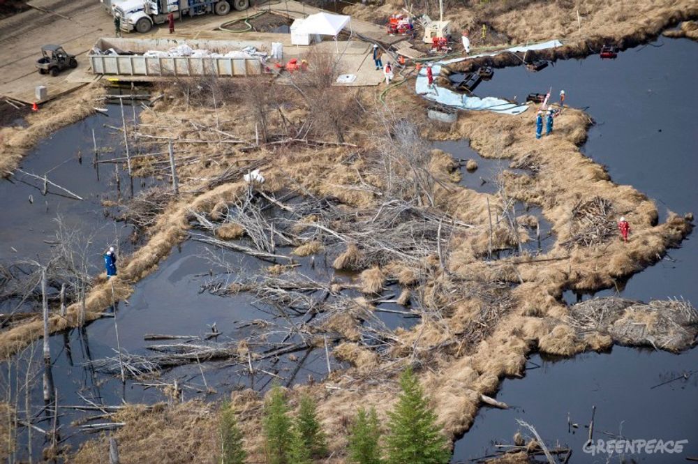 OMFATTENDE: Oppryddingsarbeidet etter det verste oljeutslippet i Alberta på 35 år er i gang.