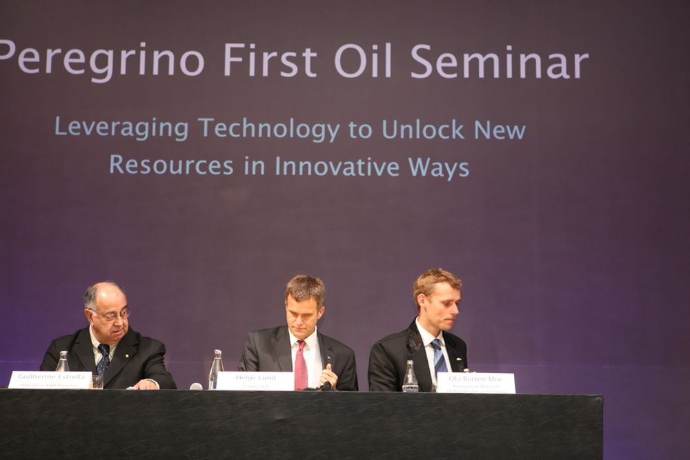 Petrobras direktør for undersøkelse og produksjon, Guilherme Estrella, Helge Lund og Ola Borten Moe understreket alle det gode samarbeidet mellom Norge og Brasil.