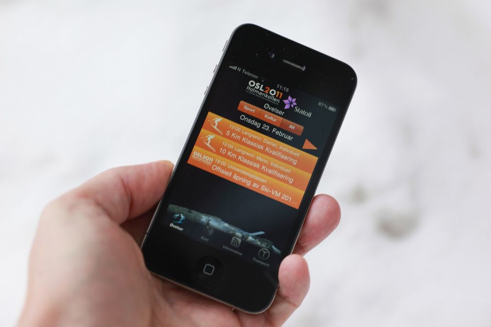 Ski-VM får naturligvis sin egen iPhone-applikasjon.