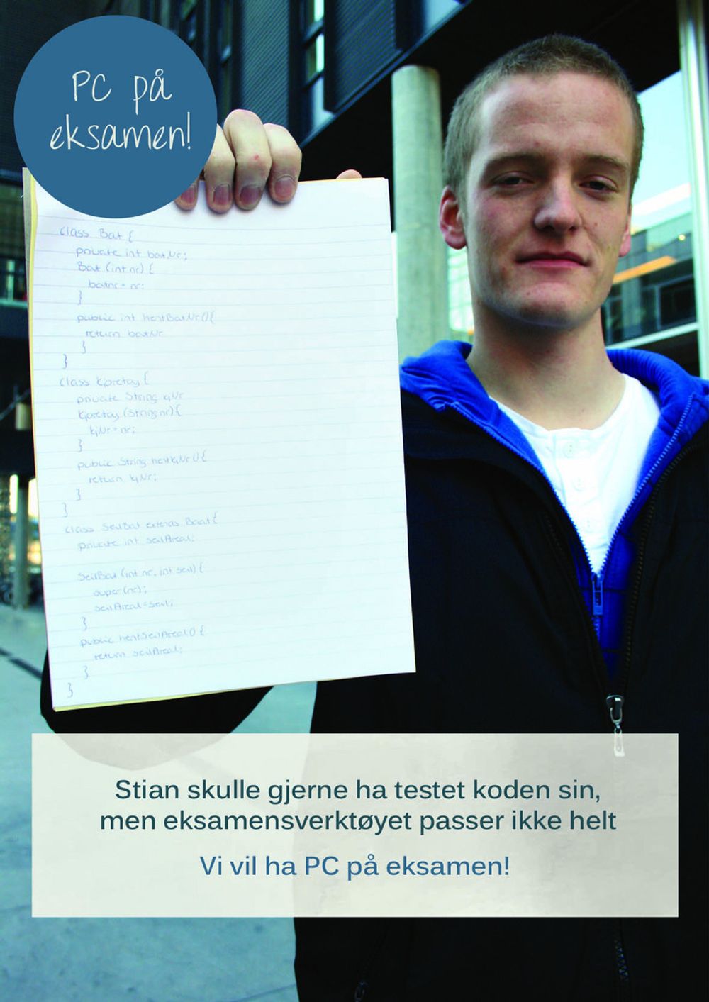 ROTETE: Stian Lågstad er lei av å skrive kode på papir.