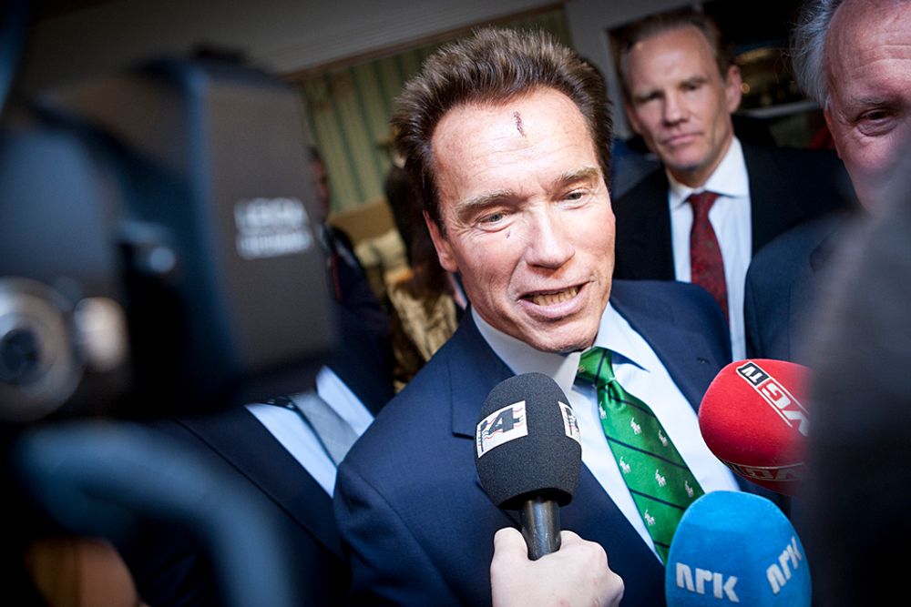 BLIR HØRT: Arnold Scharzenegger var det som måtte til for å få et samlet pressenorge til igjen å kaste seg over klimasaken.