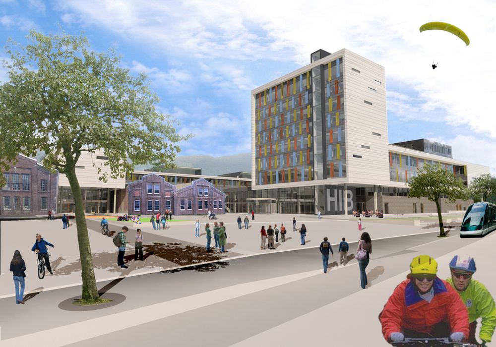 NYBYGG: Høgskolen i Bergens nybygg på Kronstad i Bergen vil huse det som kan bli Bergens 2. universitet. Bygget skal stå ferdig i 2014.