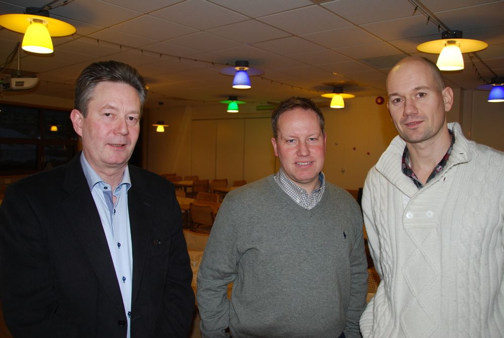 LEDERGRUPPEN: Fra venstre, administrerende direktør Geir Knudsen, direktør for Bygg og Eiendom Roar Smelhus og direktør for Infrastruktur og Miljø Lars Thorbjørnsen.