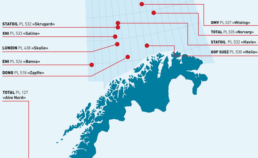 BOREBONANZA: ODs favorittliste viser flere spennende brønner som er planlagt boret i Barentshavet i 2012.