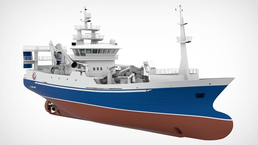 MILJØFISKER:Liegruppen står bak bestillingen av et nyttfiskefartøy. Wärtsilä leverer design og mye utstyr til det 64 meter lange fartøyet. Miljøhensyn spiller en viktig rolle i designen VS 6106.