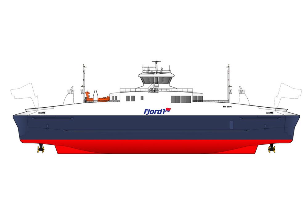 SNERTEN: Multi Maritime har tegnet den 66,4 meter lange fergen med kapasitet på 50 biler. Servicefart blir 13 knop og framdriften diesel-elektrisk.