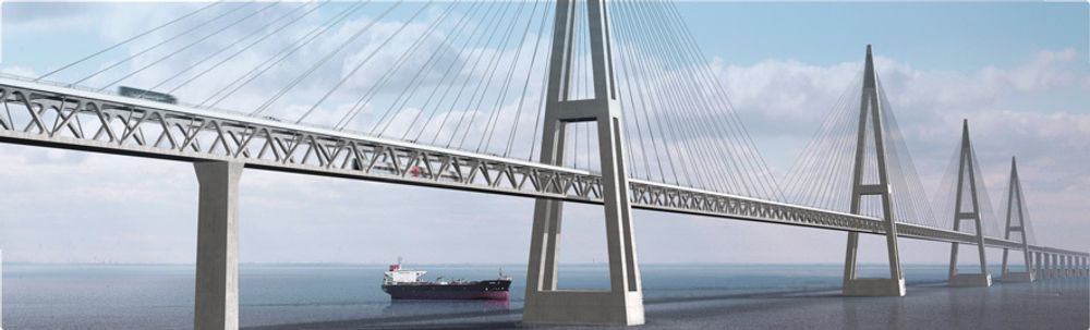 LENGST: Femernbæltsbroen blir Europas lengste bro når den står ferdig i 2018. Den blir 19 km lang og går mellom danske Rødby og tyske Puttgarden.