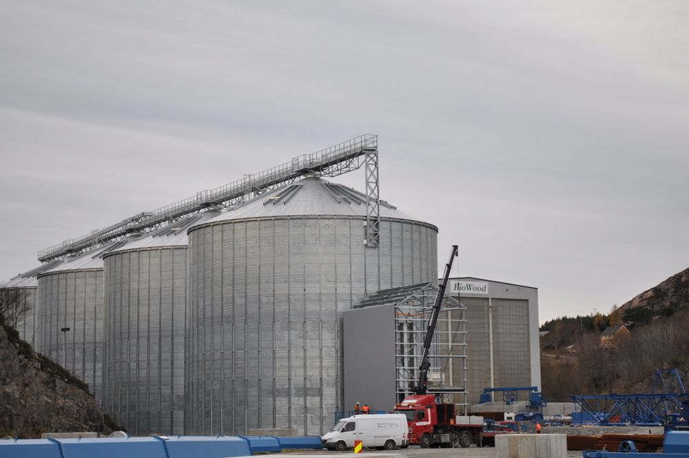 PELLETSFABRIKKER: Europas største pelletsfabrikk åpner til sommeren. I mars starter prøveproduksjonen, i stor grad med utenlandsk trevirke som innsatsmiddel.