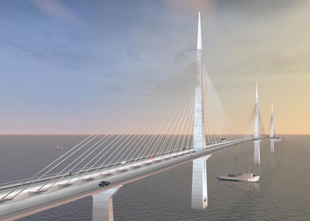 LITE VENNLIG: "Qatar - Bahrain friendship bridge", kalles den, men det er langt fra et vennskapelig forhold mellom de to landene. Det forsinker nå hele prosjektet.