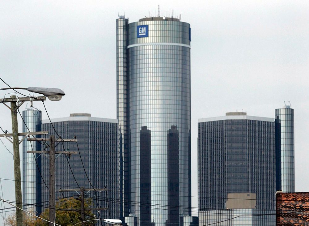 General Motors' hovedkvarter i Detroit. Nå forbereder regjeringen en styrt konkurs av bilgiganten, melder Washington Post.