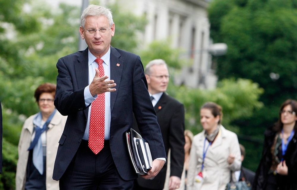 I SØKELYSET: Sveriges utenriksminister Carl Bildt (bildet) satt tidligere i styret for Lundin Petroleum, som anklages for brudd på folkeretten i Sudan.