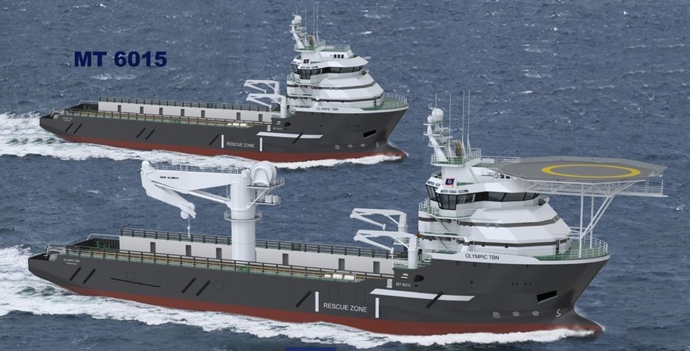 NY DESIGN: Marin Teknikk har utviklet den nye konstruksjonsskipstypen MT 6015 som Olympic Shipping har bestilt.