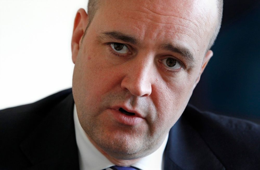 FORNØYD: For statsminister Fredrik Reinfeldt er torsdagens vedtak i Riksdagen en seier.