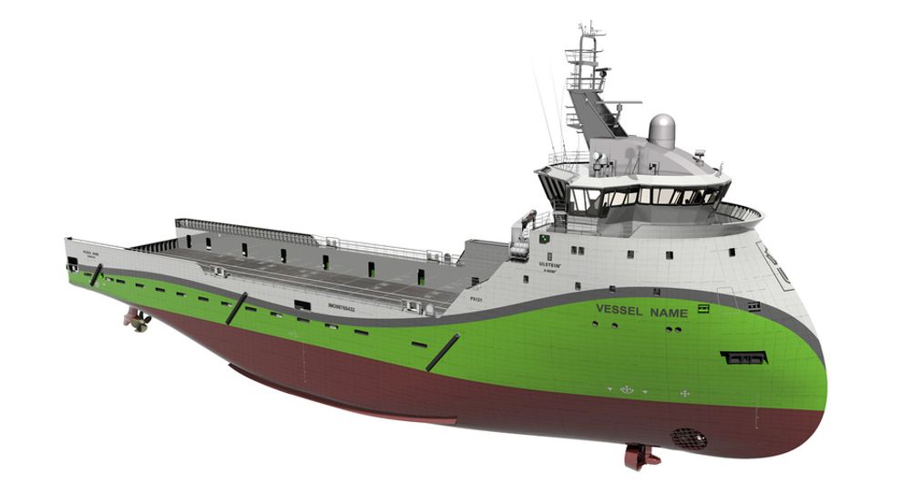 SPEKULASJON: Ulstein Group har stor tro på at markedet vil ettersørre forsyningsskip i størrelsen til PX121 i 2012. Skipene blir 83,4 meter lange og 18 mter brede. Lastekapsitet er på 4.200 tonn fordelt på 875 m2 og tankarrangement under dekk.