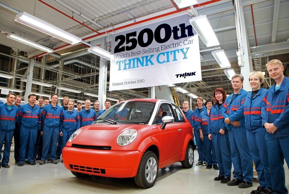 I oktober i fjor kunne Think feire at Think City nummer 2 500 rullet av produksjonslinja hos Valmet Automotive. Nå er det imidlertid stillstand på fabrikken i Finland.
